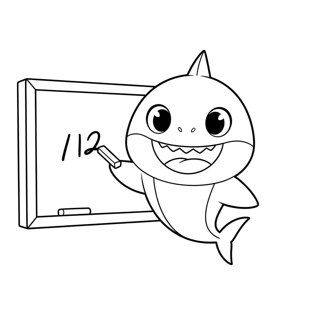 Desenho do Baby Shark para Colorir e Imprimir