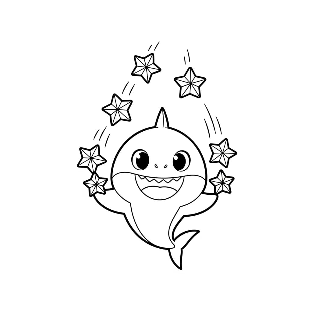 Desenho do Baby Shark para Colorir e Imprimir
