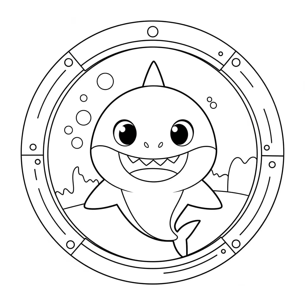 Desenho do Baby Shark para Colorir e Imprimir