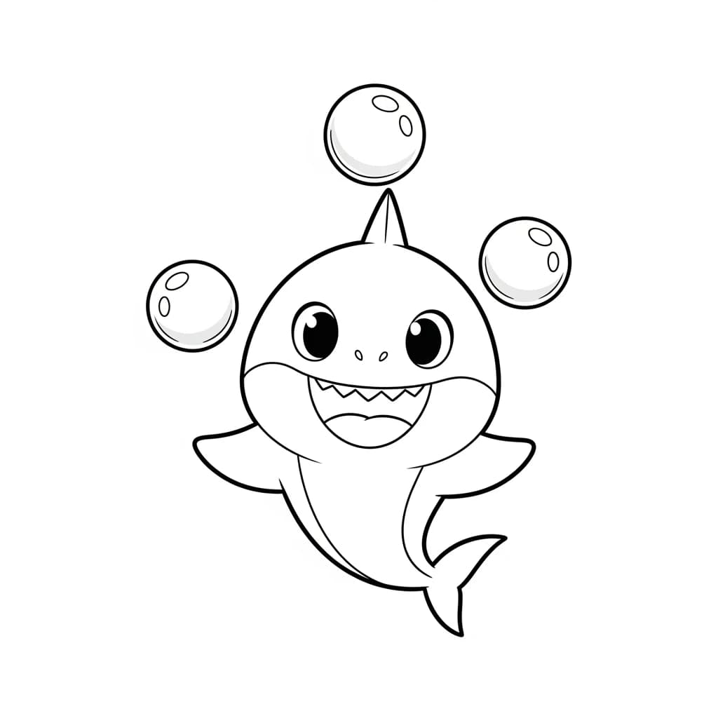 Desenho do Baby Shark para Colorir e Imprimir