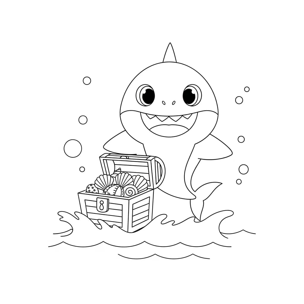 Desenho do Baby Shark para Colorir e Imprimir