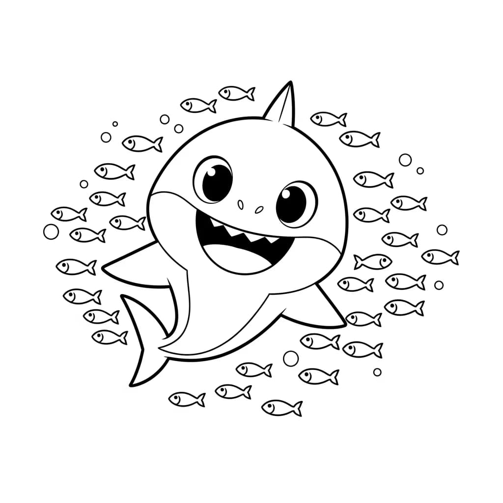 Desenho do Baby Shark para Colorir e Imprimir