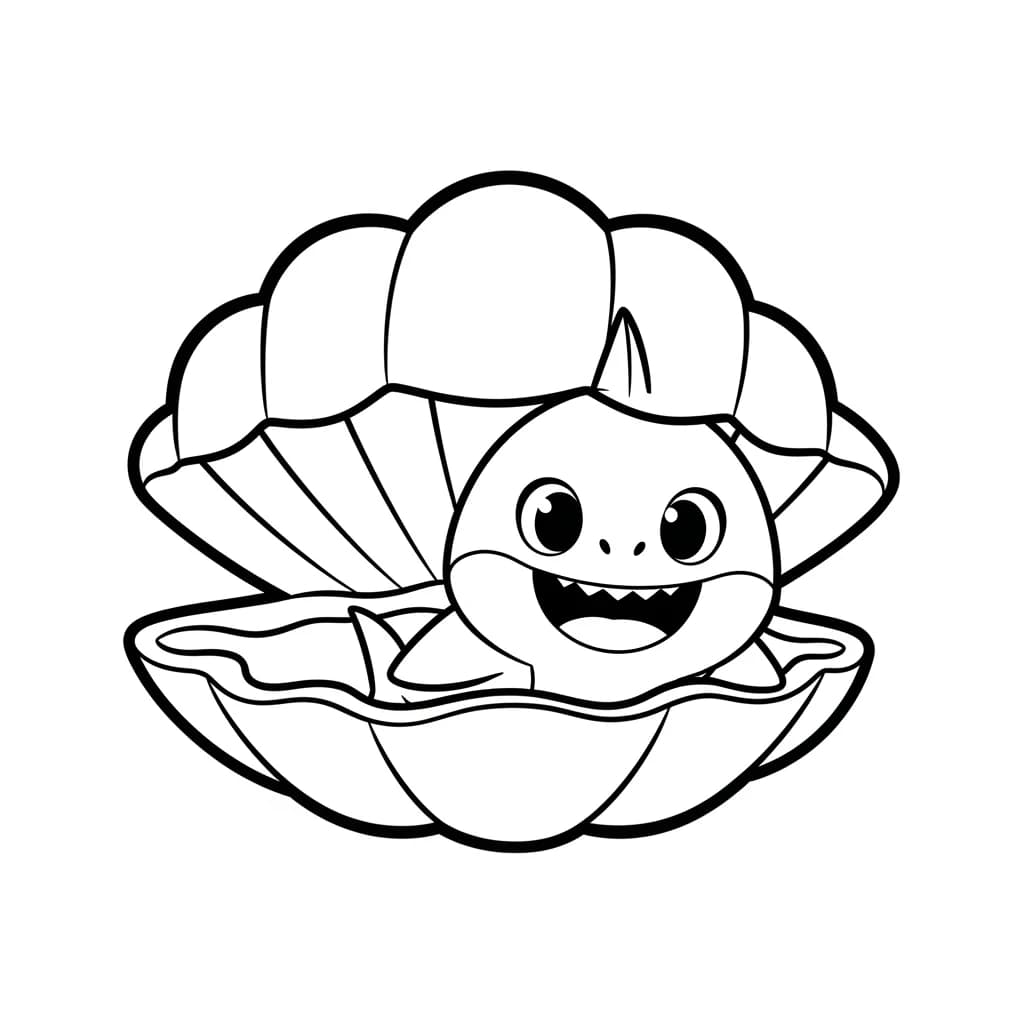 Desenho do Baby Shark para Colorir e Imprimir