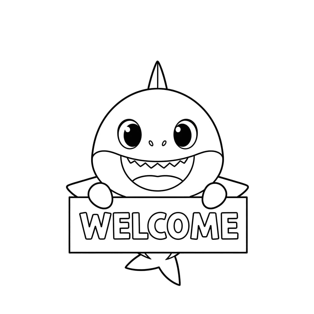 Desenho do Baby Shark para Colorir e Imprimir