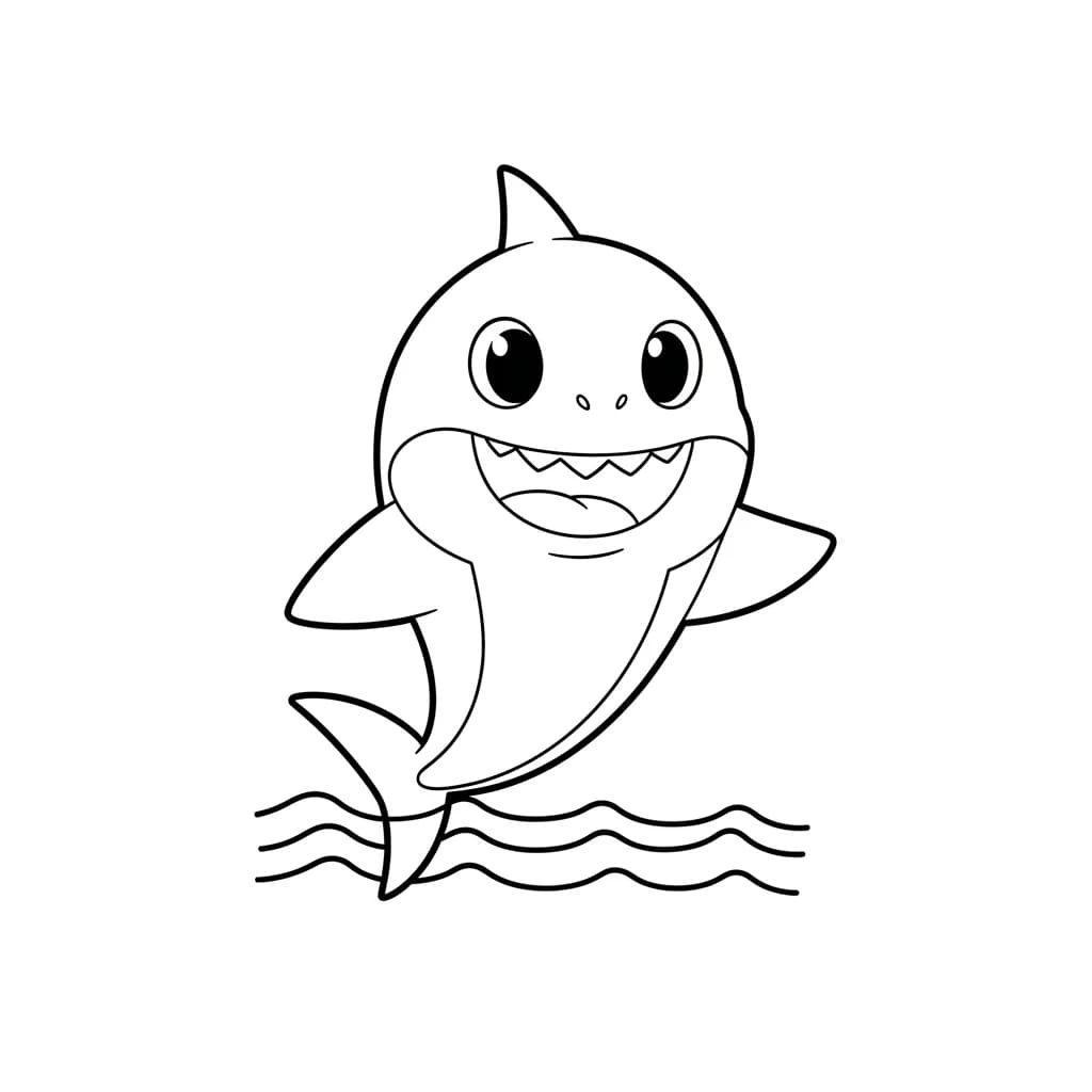 Desenho do Baby Shark para Colorir e Imprimir