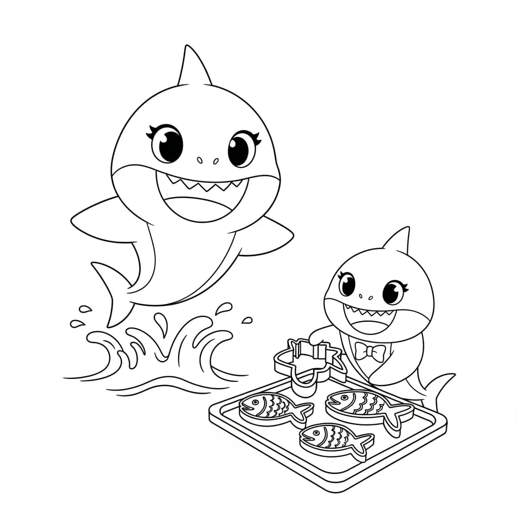 Desenho do Baby Shark para Colorir e Imprimir