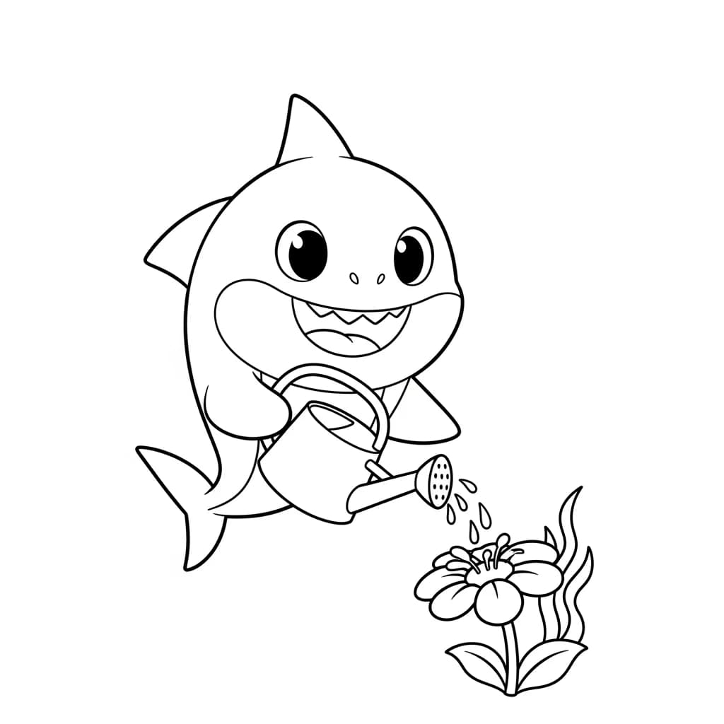 Desenho do Baby Shark para Colorir e Imprimir