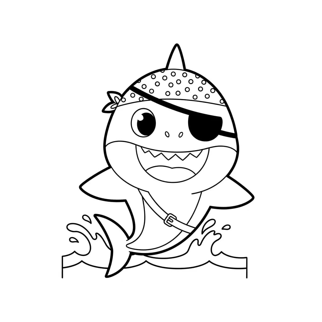 Desenho do Baby Shark para Colorir e Imprimir