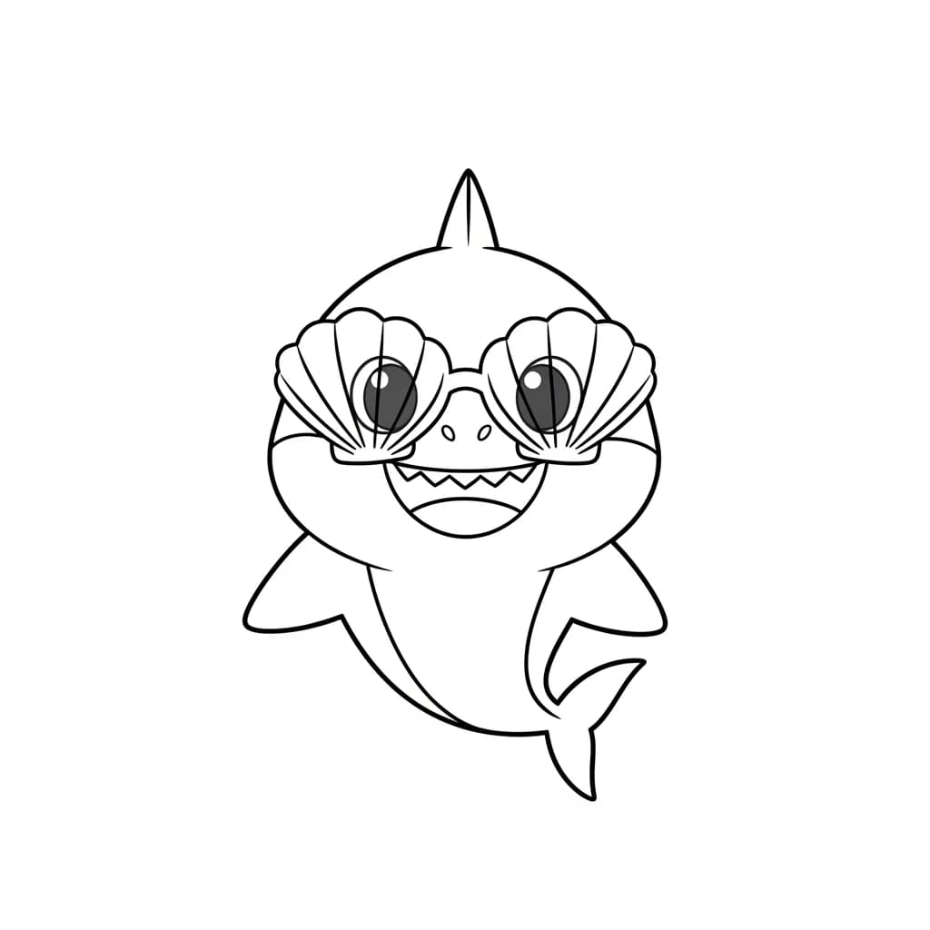 Desenho do Baby Shark para Colorir e Imprimir