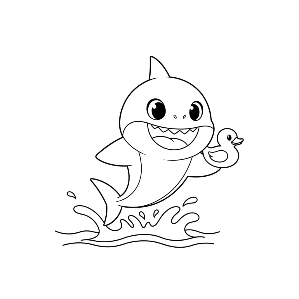 Desenho do Baby Shark para Colorir e Imprimir