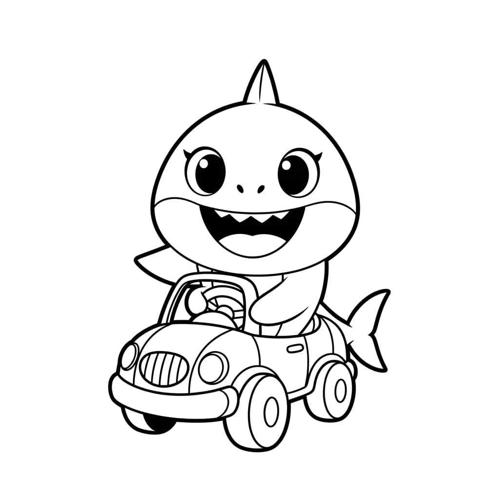 Desenho do Baby Shark para Colorir e Imprimir