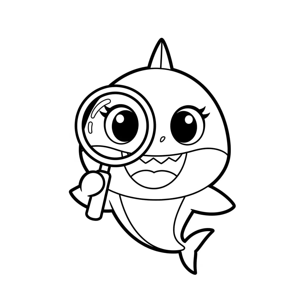Desenho do Baby Shark para Colorir e Imprimir