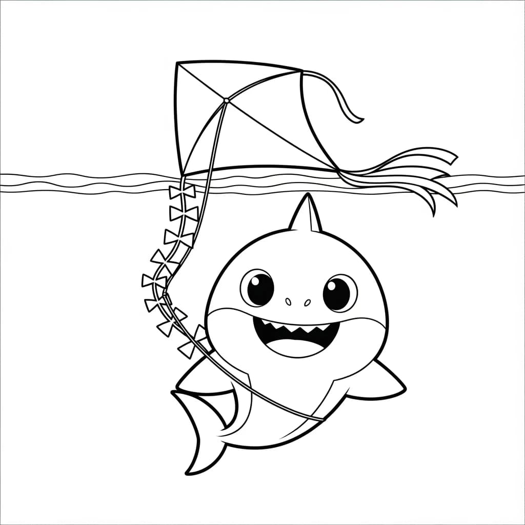 Desenho do Baby Shark para Colorir e Imprimir
