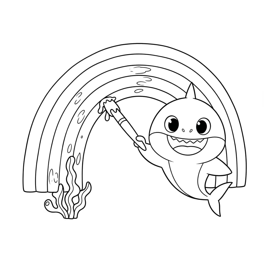 Desenho do Baby Shark para Colorir e Imprimir