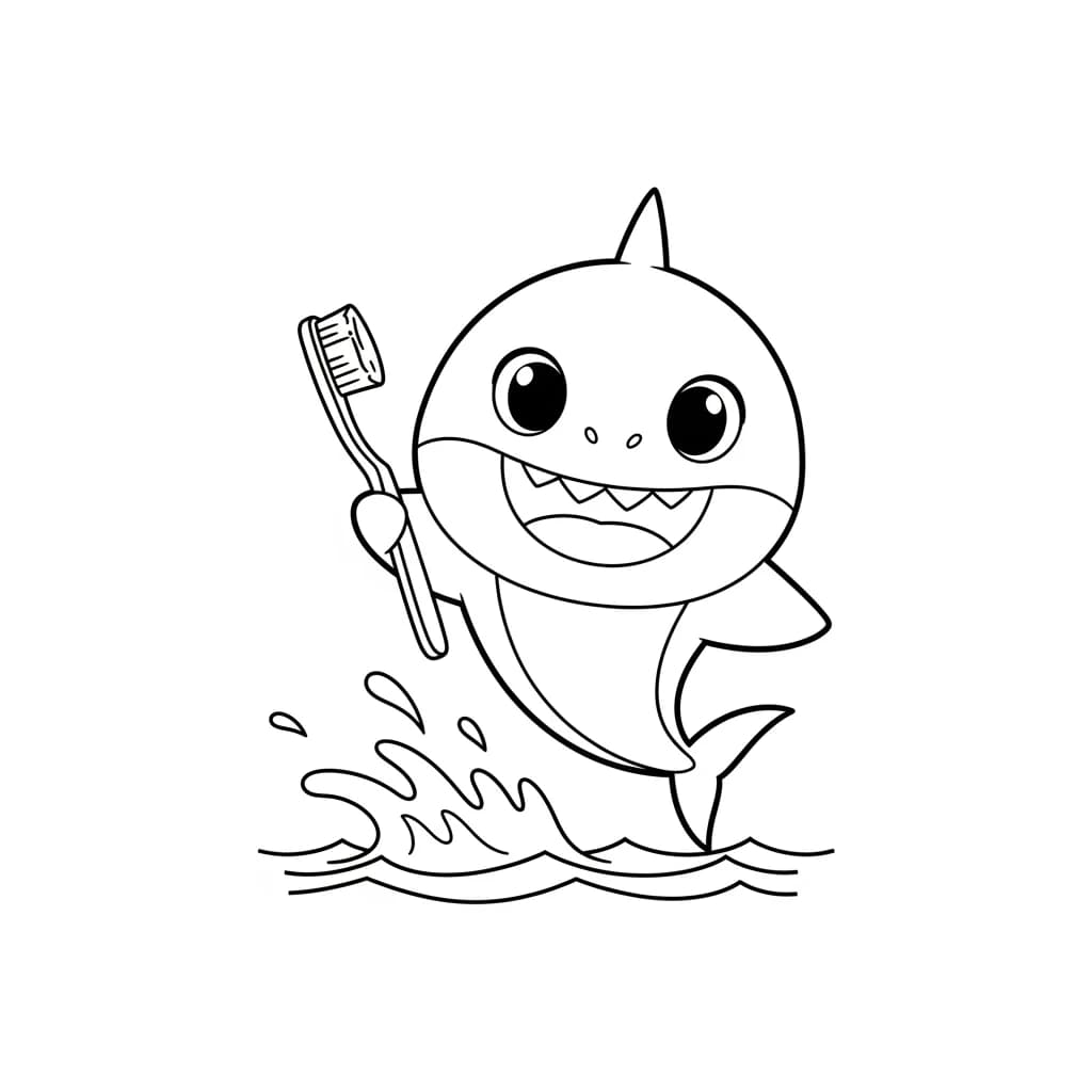 Desenho do Baby Shark para Colorir e Imprimir