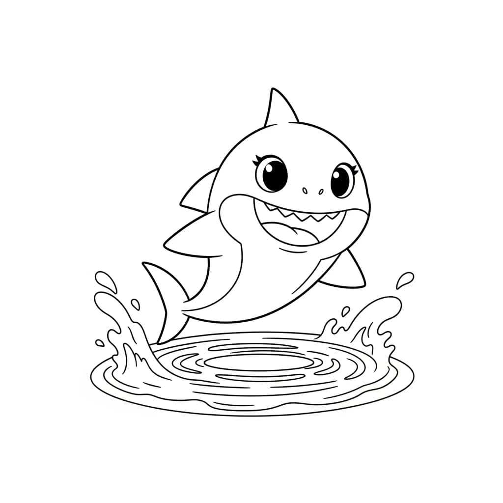Desenho do Baby Shark para Colorir e Imprimir