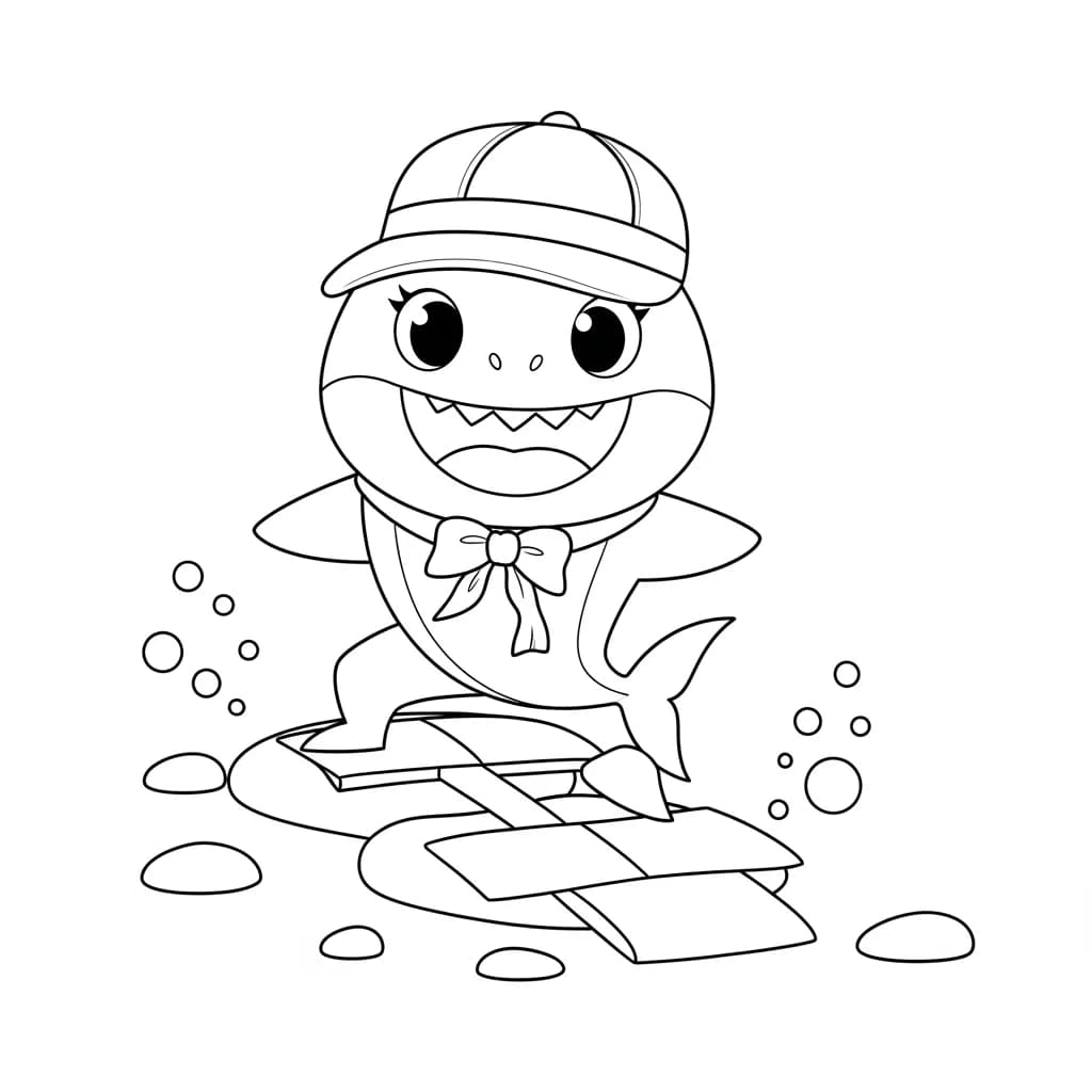 Desenho do Baby Shark para Colorir e Imprimir