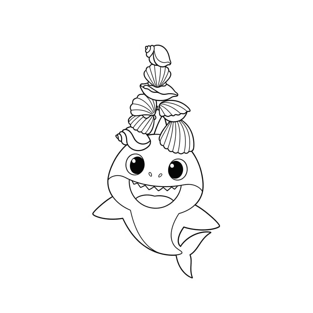Desenho do Baby Shark para Colorir e Imprimir