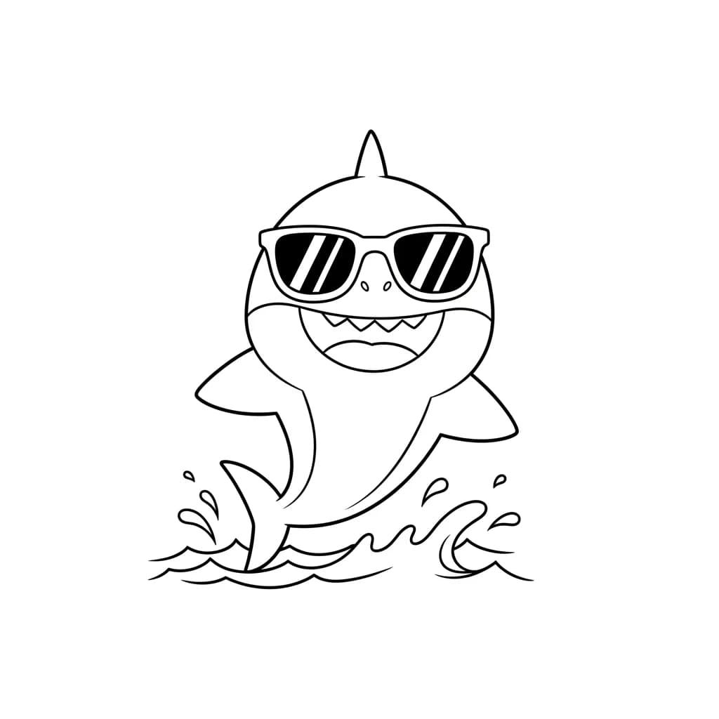Desenho do Baby Shark para Colorir e Imprimir