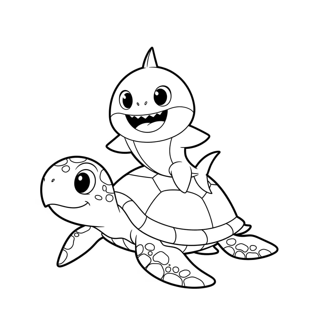 Desenho do Baby Shark para Colorir e Imprimir