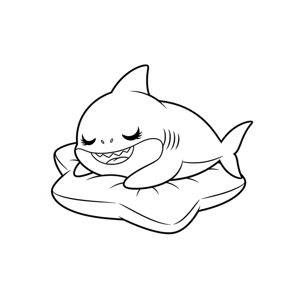 Desenho do Baby Shark para Colorir e Imprimir
