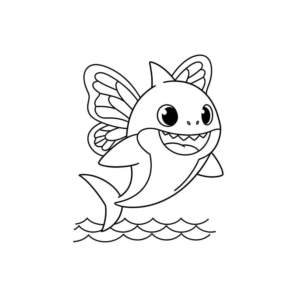 Desenho do Baby Shark para Colorir e Imprimir