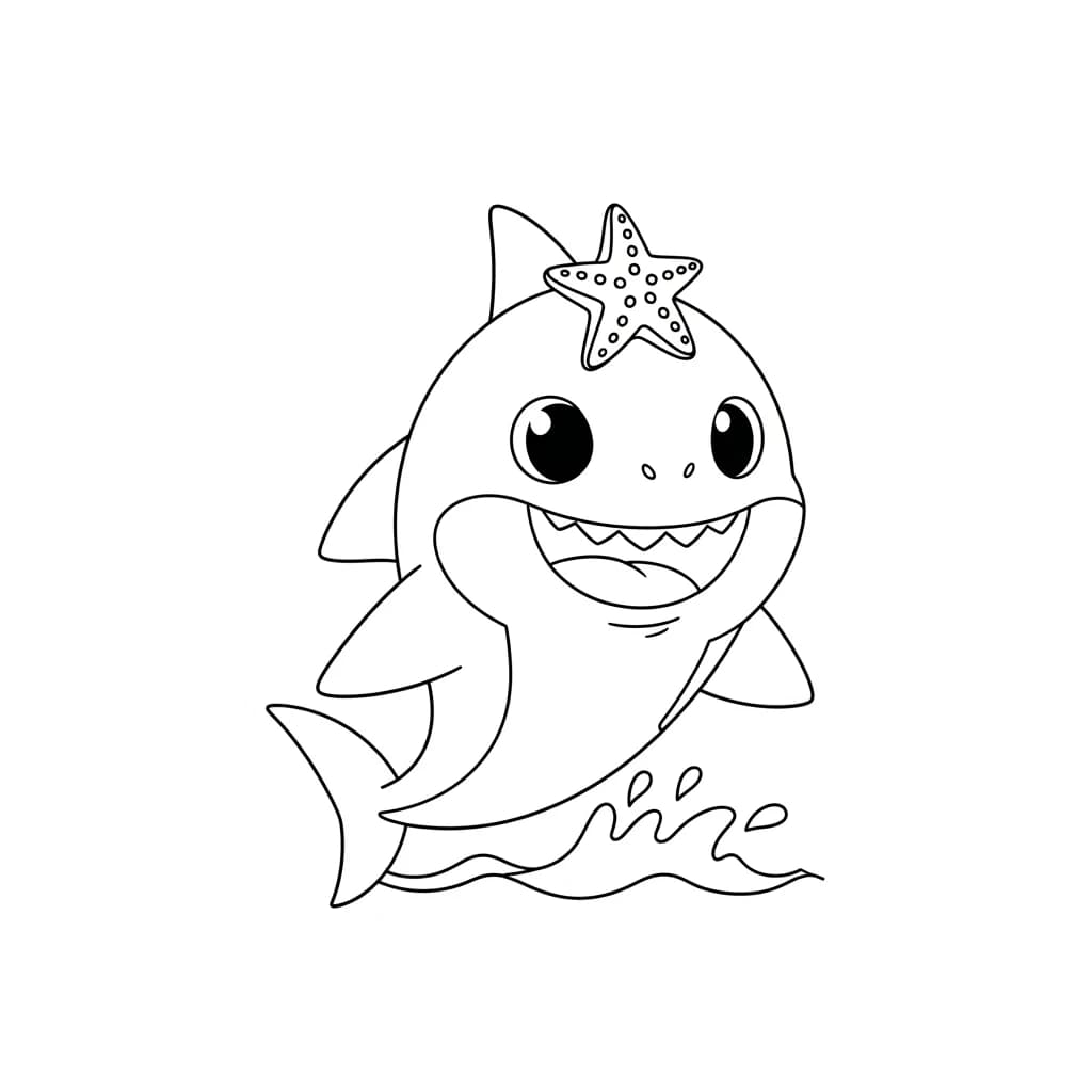 Desenho do Baby Shark para Colorir e Imprimir