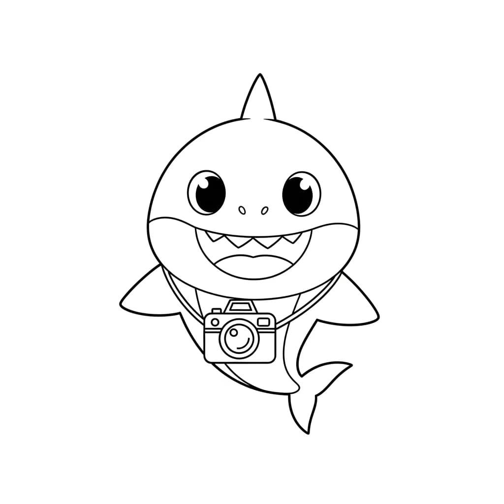 Desenho do Baby Shark para Colorir e Imprimir