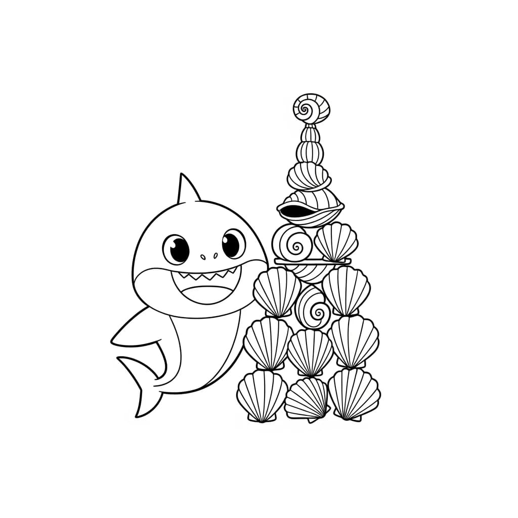 Desenho do Baby Shark para Colorir e Imprimir