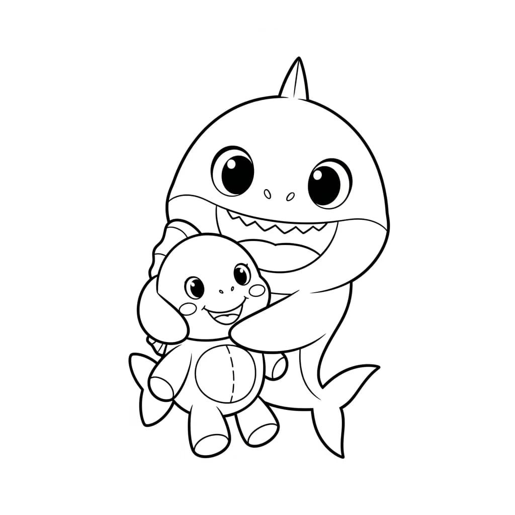 Desenho do Baby Shark para Colorir e Imprimir