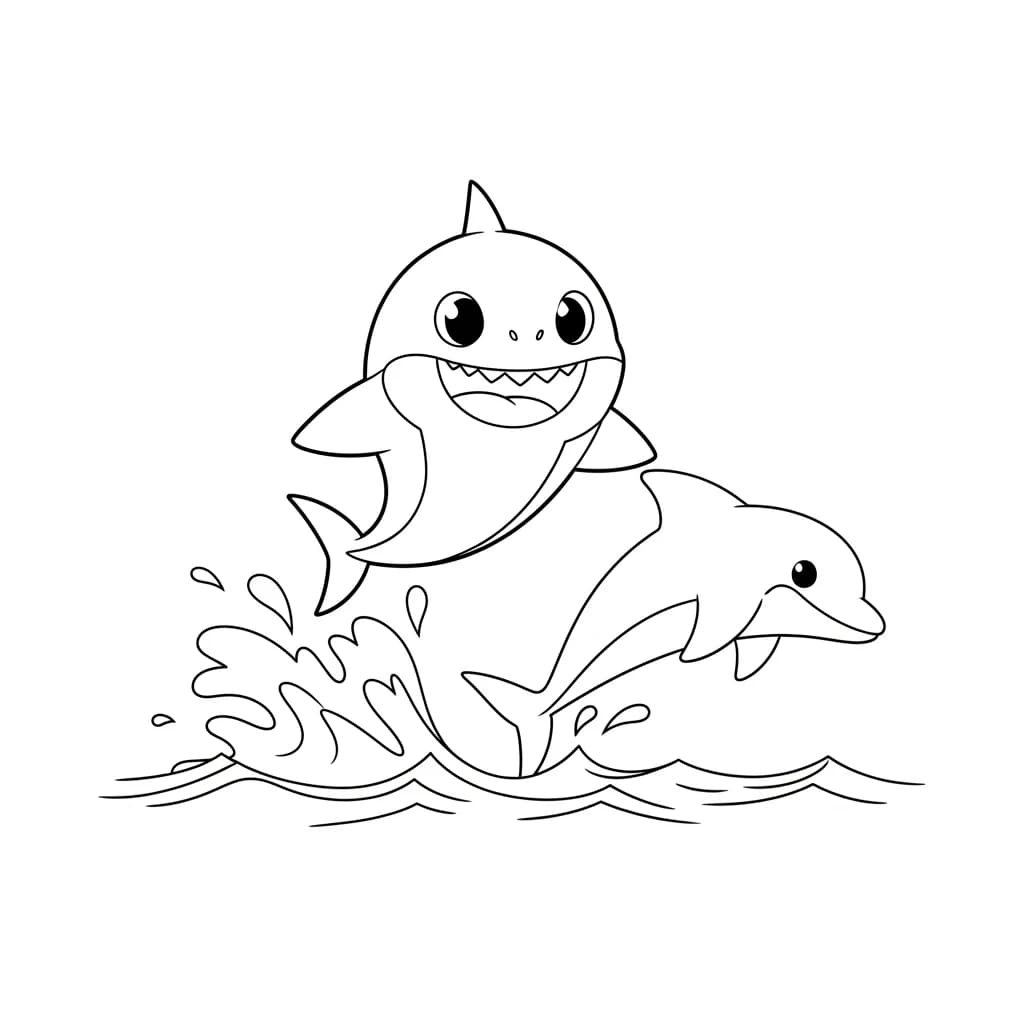 Desenho do Baby Shark para Colorir e Imprimir