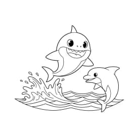 Desenho do Baby Shark para Colorir e Imprimir