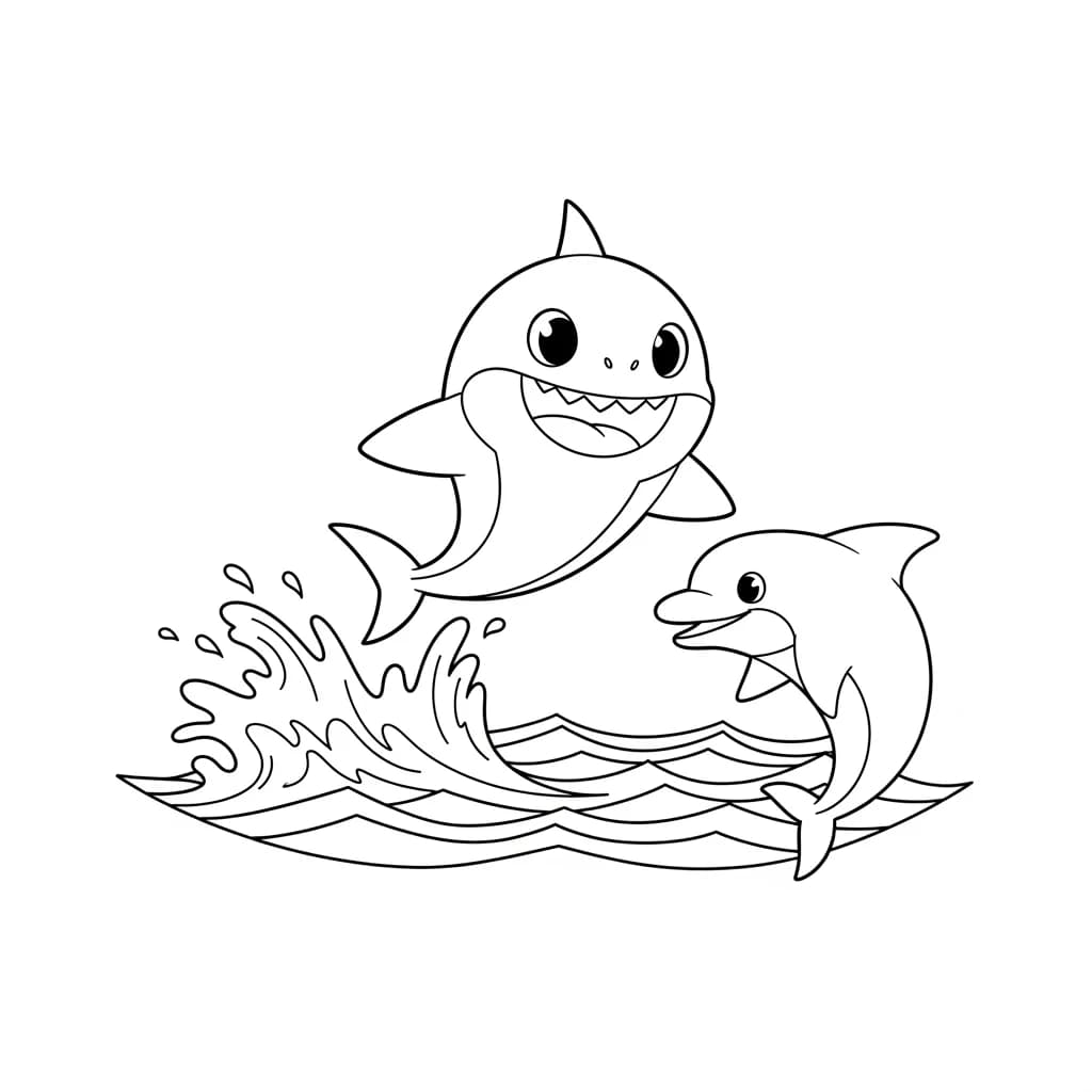 Desenho do Baby Shark para Colorir e Imprimir