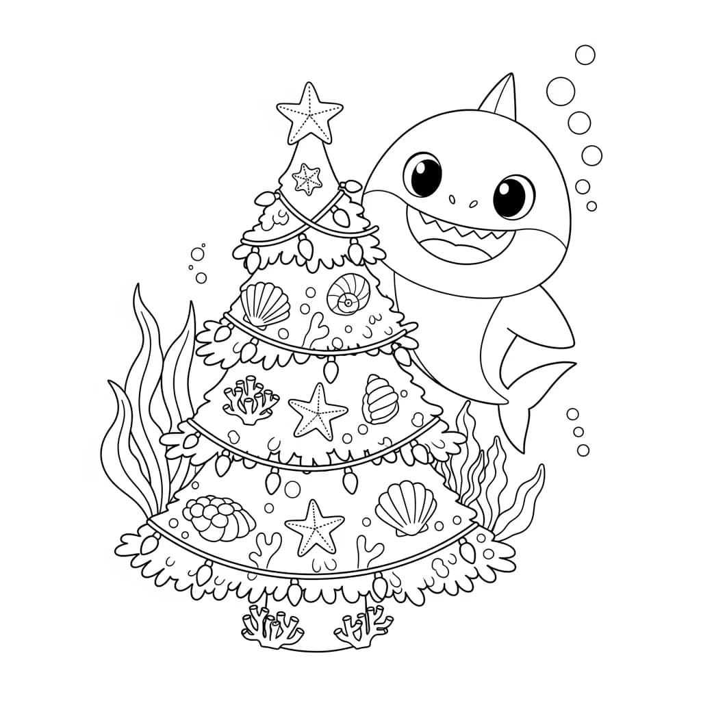 Desenho do Baby Shark para Colorir e Imprimir