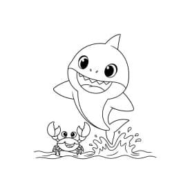 Desenho do Baby Shark para Colorir e Imprimir