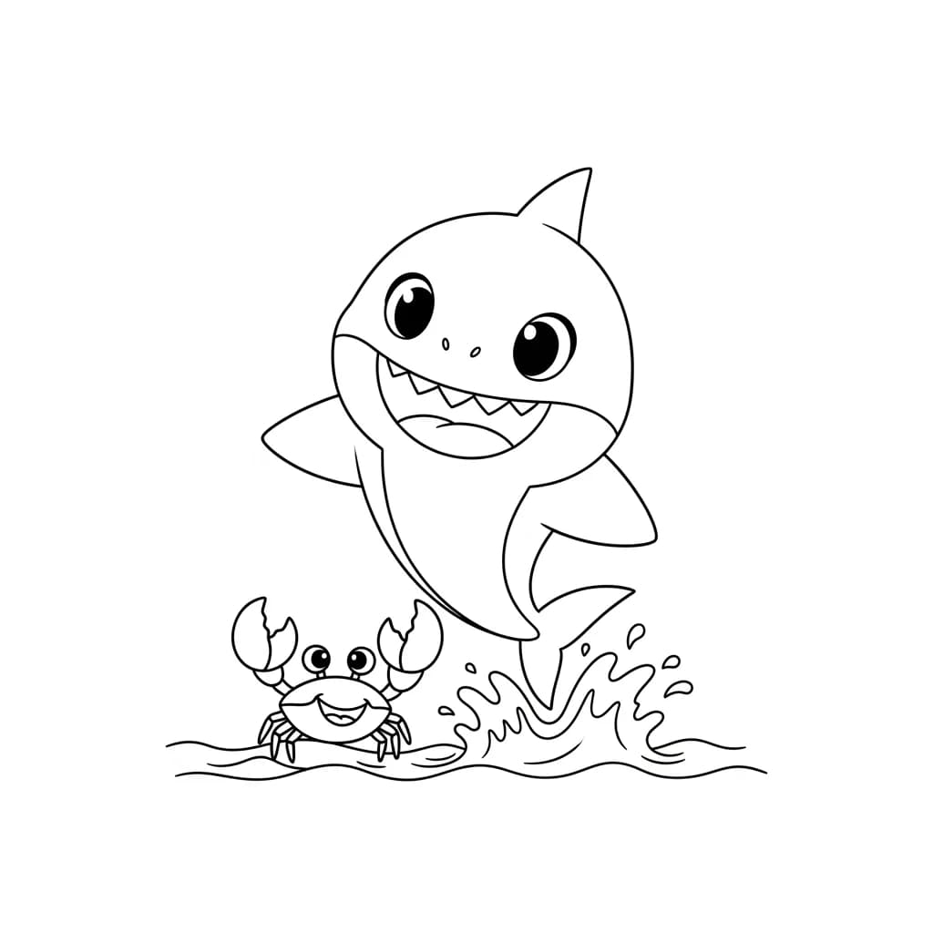Desenho do Baby Shark para Colorir e Imprimir