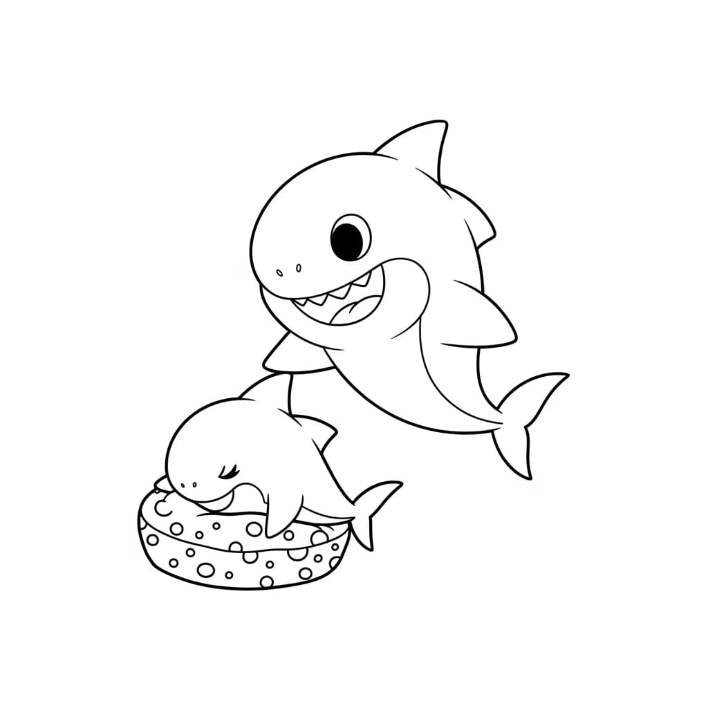Desenho do Baby Shark para Colorir e Imprimir