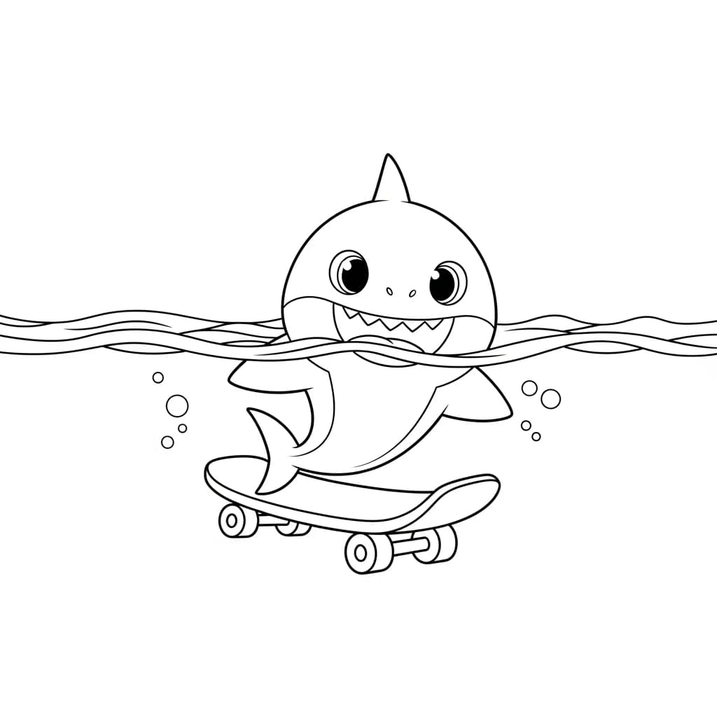 Desenho do Baby Shark para Colorir e Imprimir
