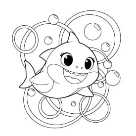 Desenho do Baby Shark para Colorir e Imprimir