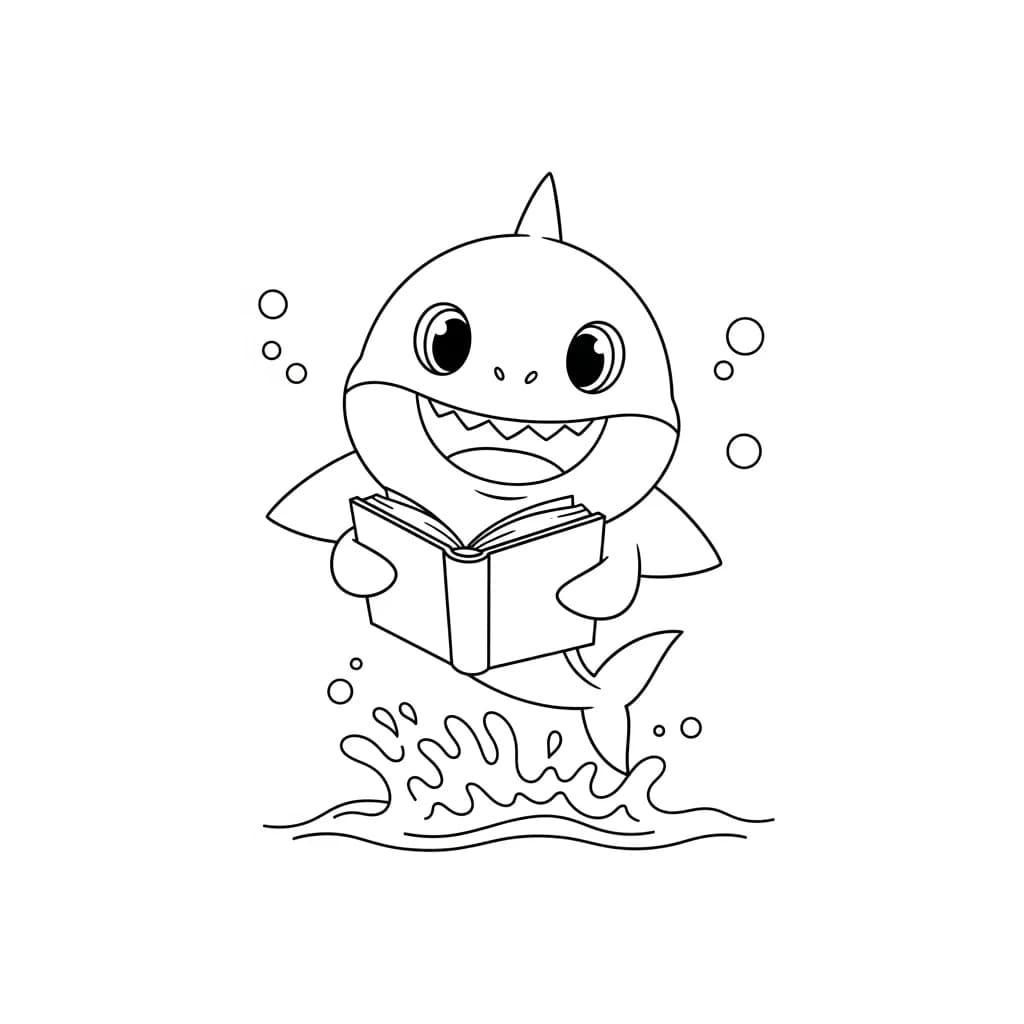Desenho do Baby Shark para Colorir e Imprimir