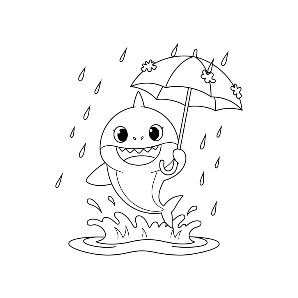 Desenho do Baby Shark para Colorir e Imprimir