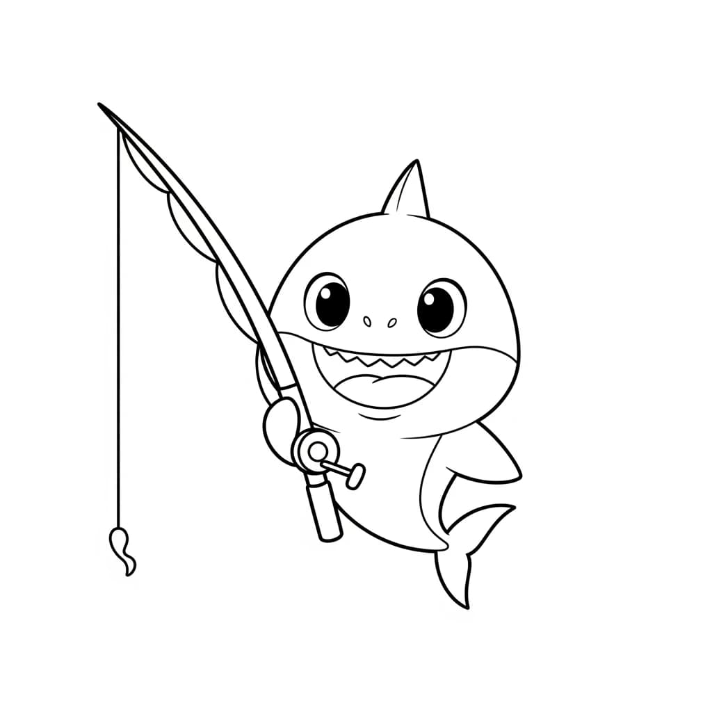 Desenho do Baby Shark para Colorir e Imprimir