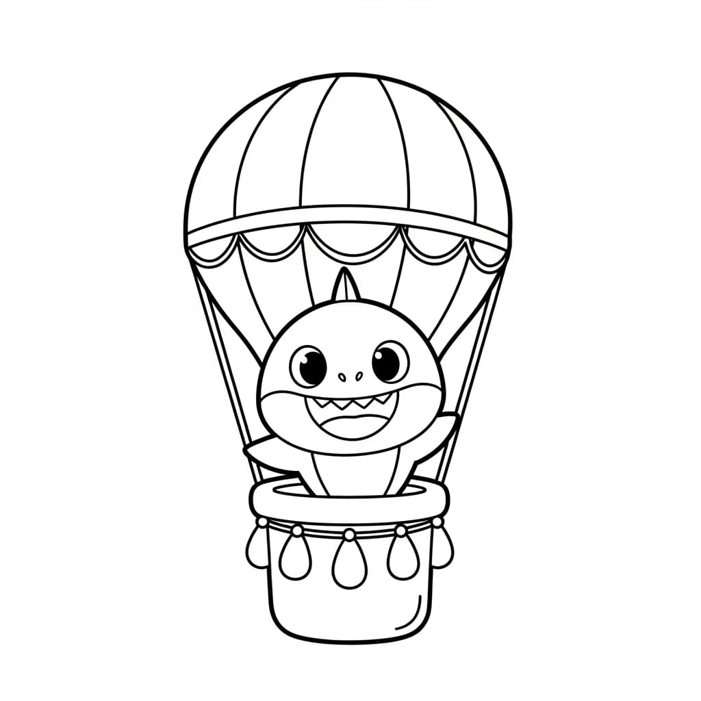 Desenho do Baby Shark para Colorir e Imprimir