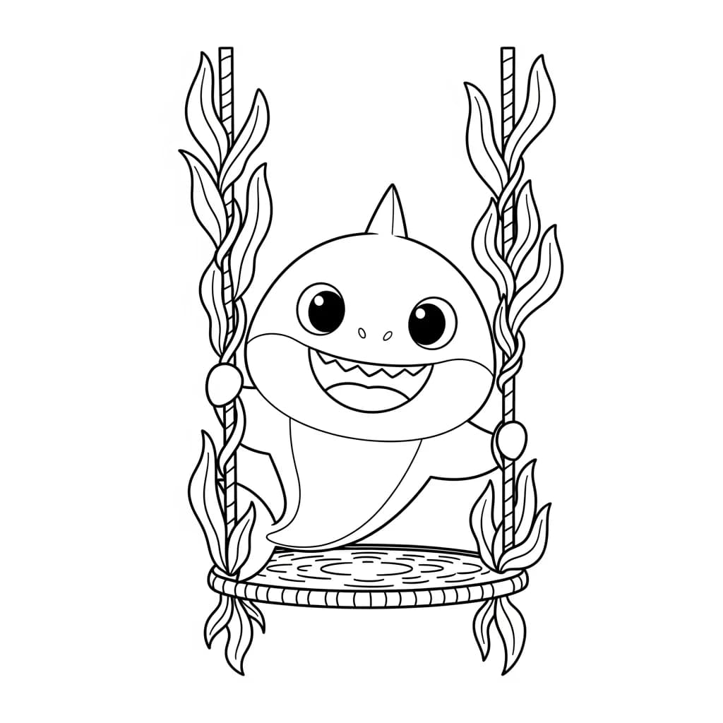 Desenho do Baby Shark para Colorir e Imprimir