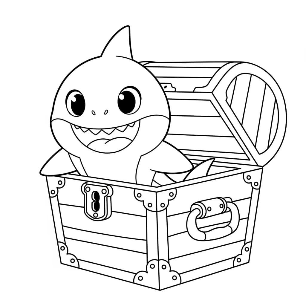 Desenho do Baby Shark para Colorir e Imprimir