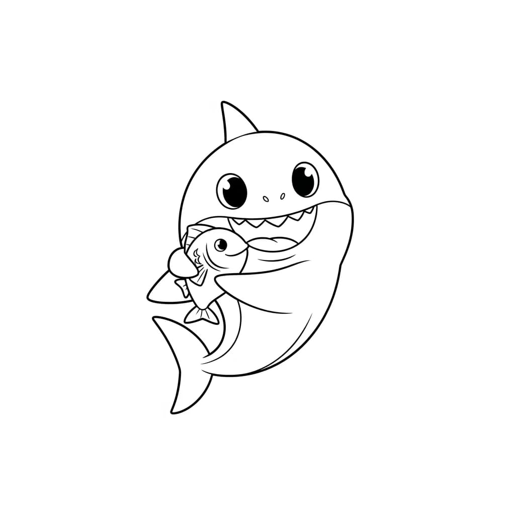 Desenho do Baby Shark para Colorir e Imprimir