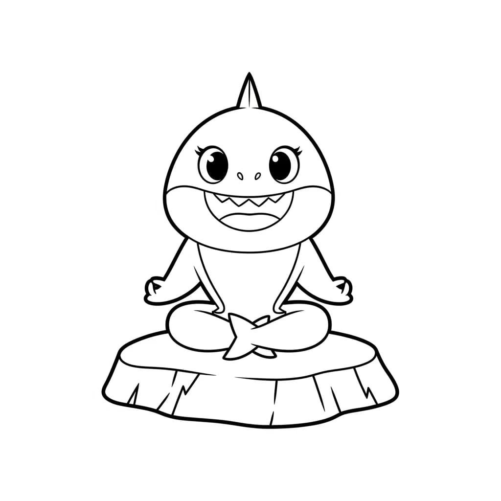 Desenho do Baby Shark para Colorir e Imprimir