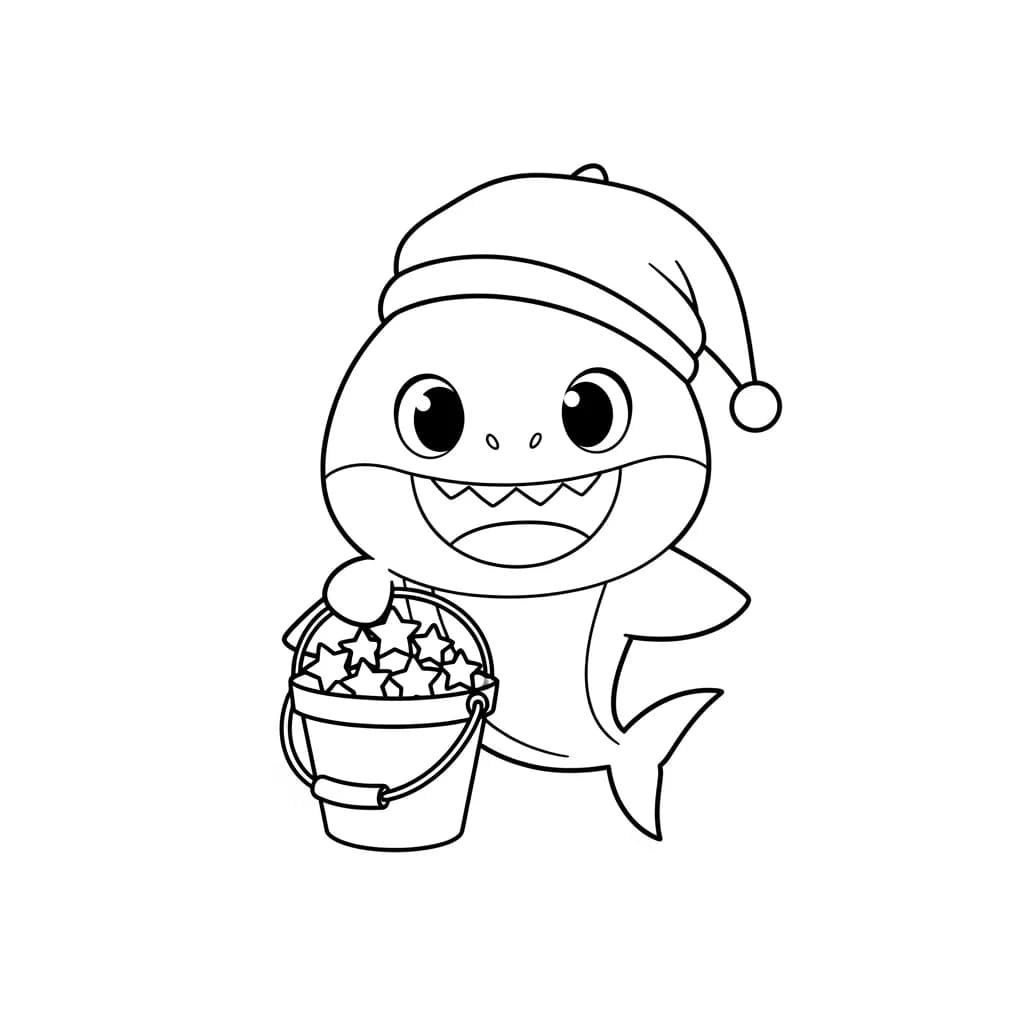 Desenho do Baby Shark para Colorir e Imprimir
