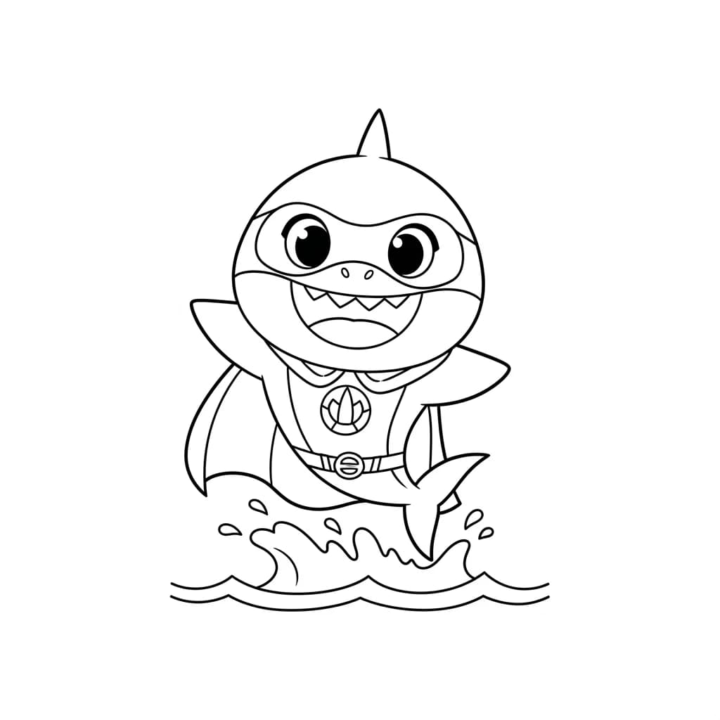Desenho do Baby Shark para Colorir e Imprimir