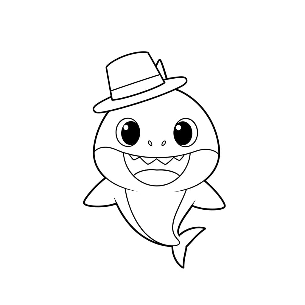 Desenho do Baby Shark para Colorir e Imprimir